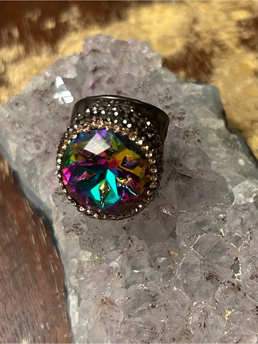Volcano Crystal Statement Ring - Women Jewelry
